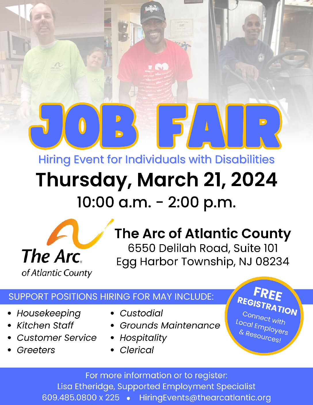 The Arc of Atlantic County to Host Hiring Event for  Individuals with Disabilities – Atlantic County Businesses and Resource Groups Invited to Attend